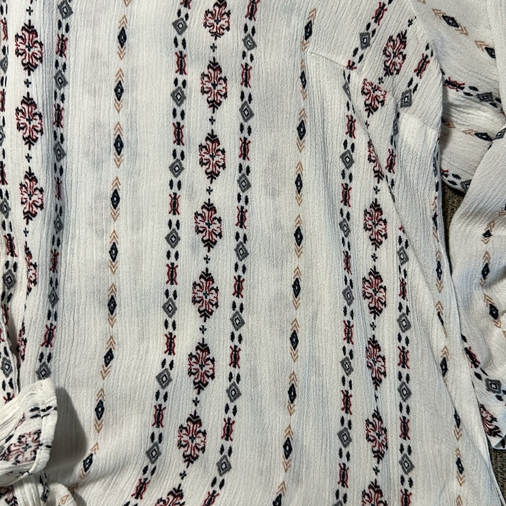 2Sable Boho Print Tie Front Top Size L - Picture 3 of 9